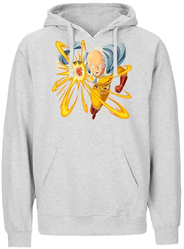  The One Punch Dash - Saitama, One-Punch Man, One Punch, Caped Baldy, anime, manga, hero, fan art, t-shirt design, art print, cool anime art, geek art, dynamic, action graphic, overpowered, Shonen - Fairtrade Hoodie