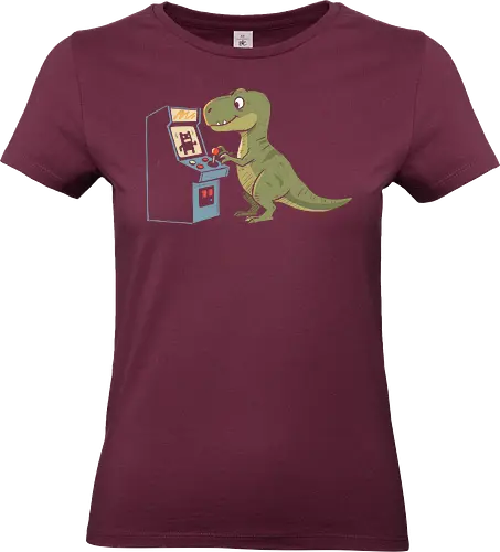 Arcade T-Rex Problem - T-Rex, arcade game, funny dinosaur, retro gaming, small arms, gaming humor, palaeontology joke, joystick, classic arcade, t-shirt design, art print, cool dinosaur, gamer gift, geek art, nostalgic - Standard T-Shirt (Women)