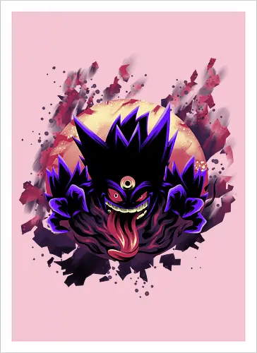 Mega Poison Ghost - Pocket, Mega Gengar, Poison, Ghost - Artprint