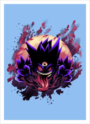 Mega Poison Ghost - Pocket, Mega Gengar, Poison, Ghost - Artprint