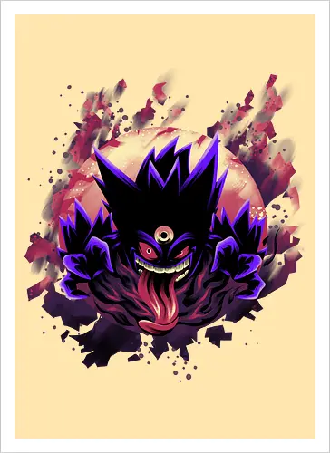 Mega Poison Ghost - Pocket, Mega Gengar, Poison, Ghost - Artprint