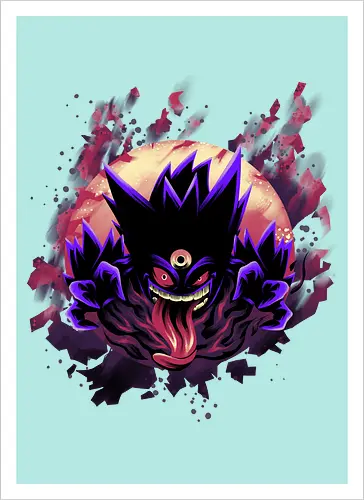 Mega Poison Ghost - Pocket, Mega Gengar, Poison, Ghost - Artprint