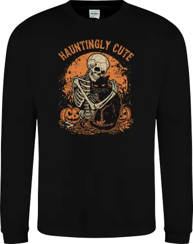 Skeleton Hugging Cat – Cute Spooky Halloween Friend | Funny Skeleton and Cat Design