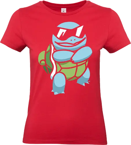  Starter Squad Leader - Starter, Squirtle Squad, Pocket, sunglasses, Kanto starter, Water-type, retro anime, fan art, t-shirt design, art print, cool anime, geek art, nostalgic, minimalist, turtle - Standard T-Shirt (Women)