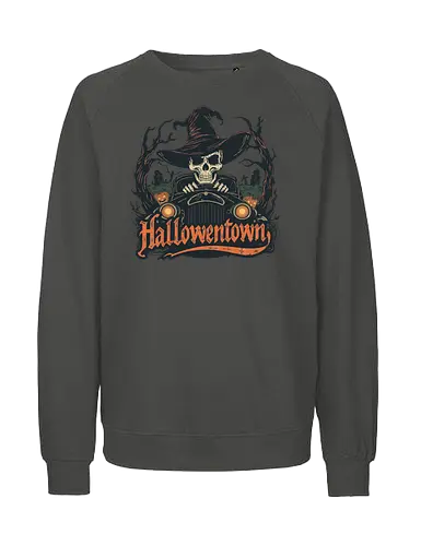 Halloweentown  – Spooky Cozy Autumn Vibes - halloweentown, halloween, spooky, magic, witch, pumpkin, ghost, cozy, autumn, fall, horror, witchy, gothic, moon, vibes - Fairtrade Sweatshirt
