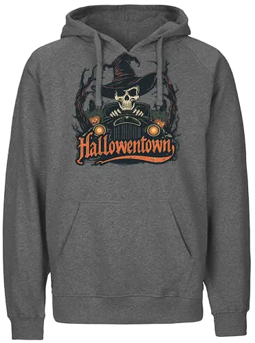 Halloweentown  – Spooky Cozy Autumn Vibes - halloweentown, halloween, spooky, magic, witch, pumpkin, ghost, cozy, autumn, fall, horror, witchy, gothic, moon, vibes - Fairtrade Hoodie