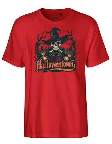 Halloweentown  – Spooky Cozy Autumn Vibes - halloweentown, halloween, spooky, magic, witch, pumpkin, ghost, cozy, autumn, fall, horror, witchy, gothic, moon, vibes - Fairtrade T-Shirt