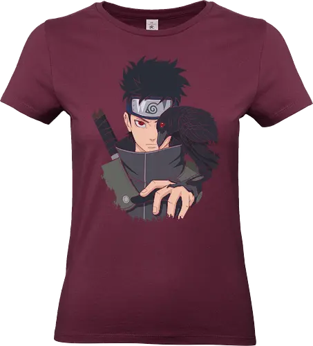 Shisui Uchiha: The Flash Illusionist - Shisui Uchiha, Sharingan, Uchiha Clan, Shinobi, anime, manga, crow, genjutsu, Kotoamatsukami, fan art, t-shirt design, art print, cool anime art, geek art, Konoha, ninja - Standard T-Shirt (Women)