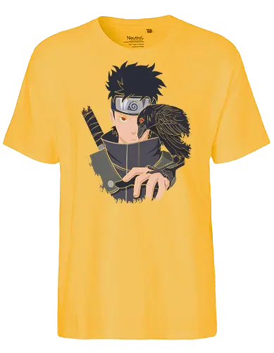 Shisui Uchiha: The Flash Illusionist - Shisui Uchiha, Sharingan, Uchiha Clan, Shinobi, anime, manga, crow, genjutsu, Kotoamatsukami, fan art, t-shirt design, art print, cool anime art, geek art, Konoha, ninja - Fairtrade T-Shirt