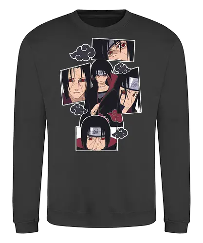  The Tragedy of Itachi Uchiha - Itachi Uchiha, Akatsuki, Sharingan, Shinobi, Uchiha Clan, tragic hero, collage art, fan art, t-shirt design, art print, cool anime art, geek art, iconic villain, emo, powerful ninja, Mangekyō - Sweatshirt