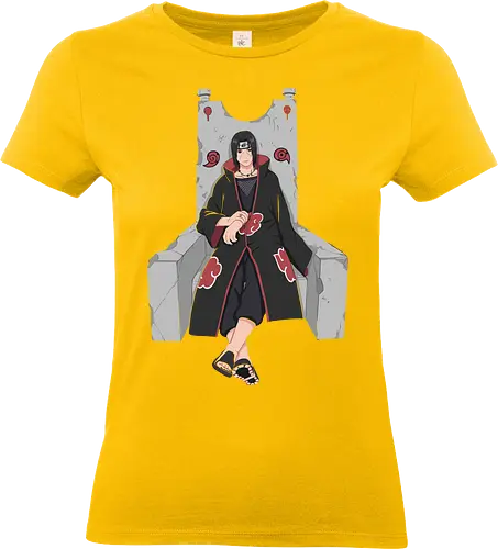 Throne of the Akatsuki - tachi Uchiha, Akatsuki, Sharingan, Shinobi, Uchiha Clan, throne, rogue ninja, fan art, t-shirt design, art print, cool anime art, geek art, stylish, iconic villain, power, Mangekyō. - Standard T-Shirt (Women)