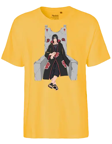 Throne of the Akatsuki - tachi Uchiha, Akatsuki, Sharingan, Shinobi, Uchiha Clan, throne, rogue ninja, fan art, t-shirt design, art print, cool anime art, geek art, stylish, iconic villain, power, Mangekyō. - Fairtrade T-Shirt