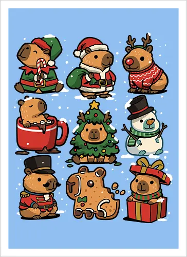 Christmas Capybaras