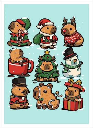 Christmas Capybaras