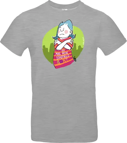 Ich mag mein Stadtbild bunt! - Ringelpullisprüche, Ringeldinger, streifenweise, Spruch, Weisheit, Motivation, Ringelpulli, SprücheShirt, Cartoon Illustration, Statement, Stadtbild, Handgezeichnet, Humor, Selbstironie, Streifenpulli, Spruchshirt, deutsch - Standard T-Shirt