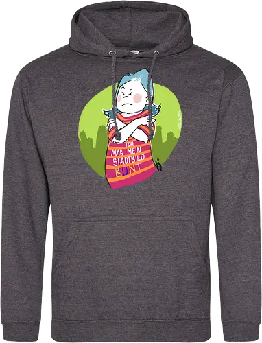 Ich mag mein Stadtbild bunt! - Ringelpullisprüche, Ringeldinger, streifenweise, Spruch, Weisheit, Motivation, Ringelpulli, SprücheShirt, Cartoon Illustration, Statement, Stadtbild, Handgezeichnet, Humor, Selbstironie, Streifenpulli, Spruchshirt, deutsch - Standard Hoodie