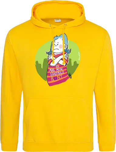 Ich mag mein Stadtbild bunt! - Ringelpullisprüche, Ringeldinger, streifenweise, Spruch, Weisheit, Motivation, Ringelpulli, SprücheShirt, Cartoon Illustration, Statement, Stadtbild, Handgezeichnet, Humor, Selbstironie, Streifenpulli, Spruchshirt, deutsch - Standard Hoodie