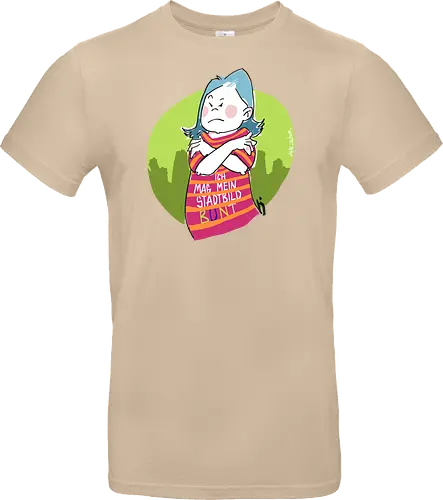 Ich mag mein Stadtbild bunt! - Ringelpullisprüche, Ringeldinger, streifenweise, Spruch, Weisheit, Motivation, Ringelpulli, SprücheShirt, Cartoon Illustration, Statement, Stadtbild, Handgezeichnet, Humor, Selbstironie, Streifenpulli, Spruchshirt, deutsch - Standard T-Shirt