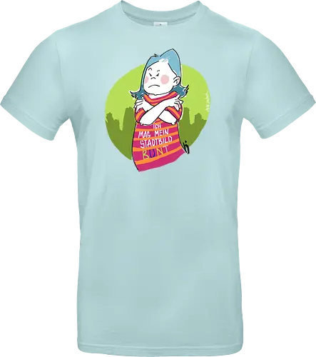 Ich mag mein Stadtbild bunt! - Ringelpullisprüche, Ringeldinger, streifenweise, Spruch, Weisheit, Motivation, Ringelpulli, SprücheShirt, Cartoon Illustration, Statement, Stadtbild, Handgezeichnet, Humor, Selbstironie, Streifenpulli, Spruchshirt, deutsch - Standard T-Shirt