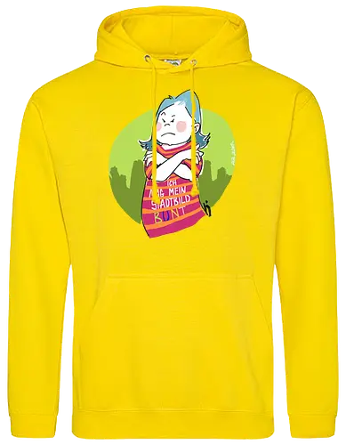 Ich mag mein Stadtbild bunt! - Ringelpullisprüche, Ringeldinger, streifenweise, Spruch, Weisheit, Motivation, Ringelpulli, SprücheShirt, Cartoon Illustration, Statement, Stadtbild, Handgezeichnet, Humor, Selbstironie, Streifenpulli, Spruchshirt, deutsch - Standard Hoodie