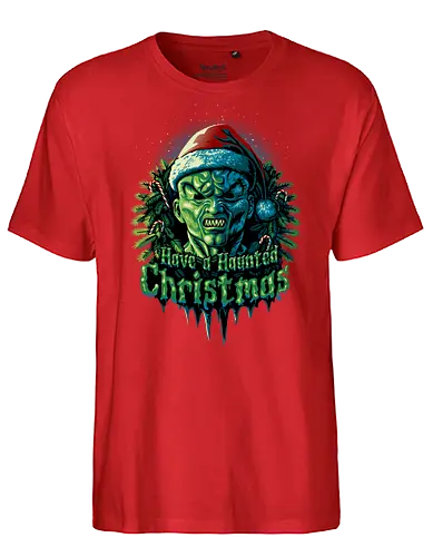 Haunted Christmas - CHRISTMAS. HAlloween, horror, funny, tv - Fairtrade T-Shirt