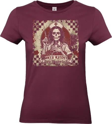 Ratchet Nightingale Skeleton Nurse Halloween - ratchet nurse, nightingale skeleton, halloween nurse, spooky nurse, creepy skeleton, funny nurse costume, gothic nurse, dark humor halloween, spooky season, skeleton nurse outfit, horror nurse, halloween aesthetic, nurse halloween party, edgy nurse design, creepy cute - Standard T-Shirt (Women)