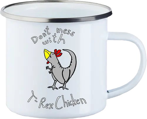 T-Rex-Chicken - Dinosaurier, T-Rex, Vögel, Hühner, Evolution - Enamel Mug