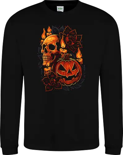 Dark Skull Pumpkin Halloween