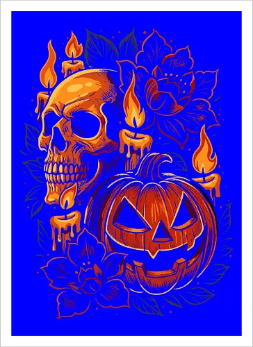 Dark Skull Pumpkin Halloween