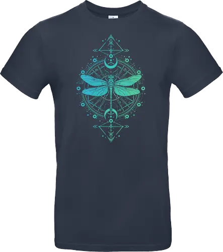 Green Dragonfly - green, dragonfly, insect, moon, mystic, mystical, occult, star, lm2kone, moon phases, aethestic, illustration - Standard T-Shirt
