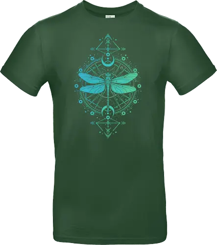 Green Dragonfly - green, dragonfly, insect, moon, mystic, mystical, occult, star, lm2kone, moon phases, aethestic, illustration - Standard T-Shirt