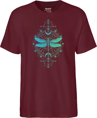 Green Dragonfly - green, dragonfly, insect, moon, mystic, mystical, occult, star, lm2kone, moon phases, aethestic, illustration - Fairtrade T-Shirt