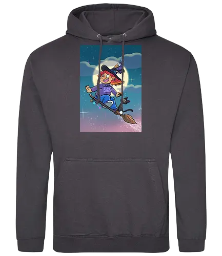 Hexe auf Besen - Hexe, Witch, Halloween, Comic - Standard Hoodie