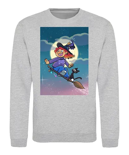 Hexe auf Besen - Hexe, Witch, Halloween, Comic - Sweatshirt