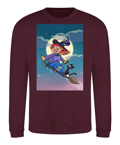 Hexe auf Besen - Hexe, Witch, Halloween, Comic - Sweatshirt