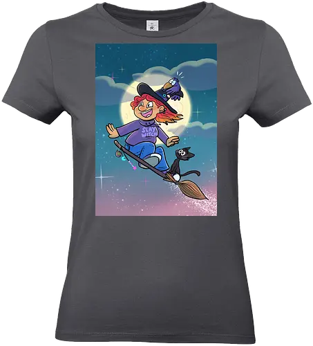Hexe auf Besen - Hexe, Witch, Halloween, Comic - Standard T-Shirt (Women)