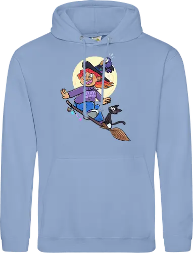 Hexe auf Besen (ohne Background)