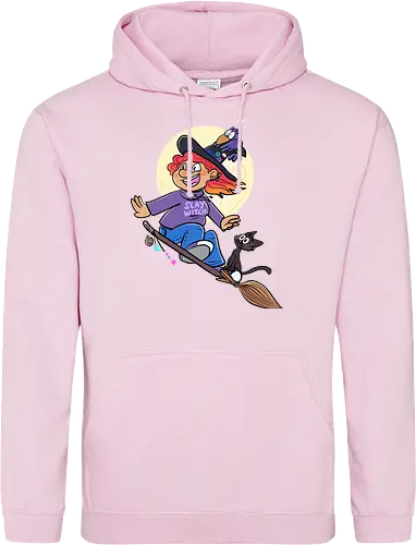 Hexe auf Besen (ohne Background)