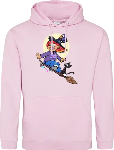 Hexe auf Besen (ohne Background)