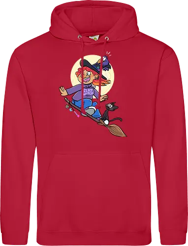 Hexe auf Besen (ohne Background)