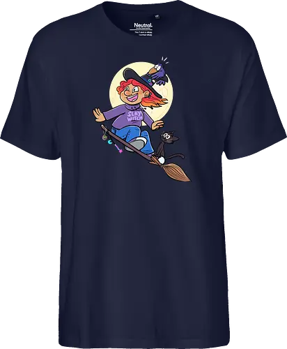 Hexe auf Besen (ohne Background) - Hexe, witch, Halloween - Fairtrade T-Shirt