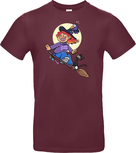 Hexe auf Besen (ohne Background)