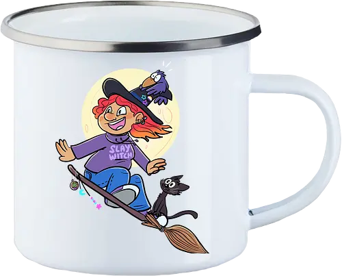 Hexe auf Besen (ohne Background)