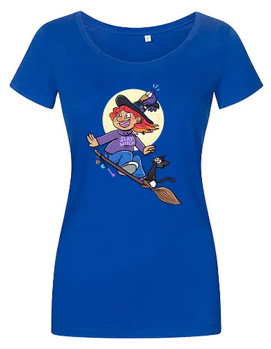 Hexe auf Besen (ohne Background)