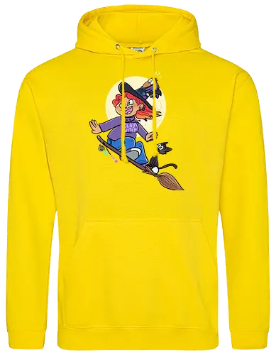 Hexe auf Besen (ohne Background) - Hexe, witch, Halloween - Standard Hoodie
