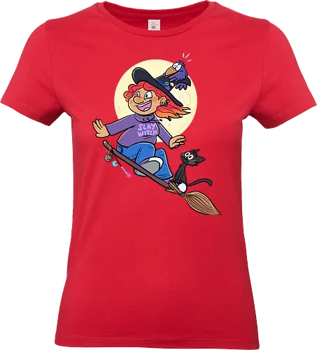 Hexe auf Besen (ohne Background) - Hexe, witch, Halloween - Standard T-Shirt (Women)