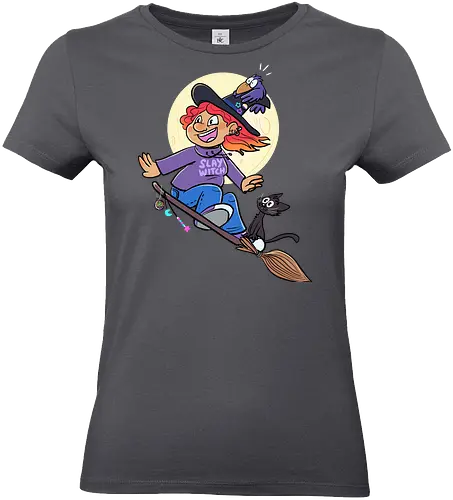 Hexe auf Besen (ohne Background) - Hexe, witch, Halloween - Standard T-Shirt (Women)