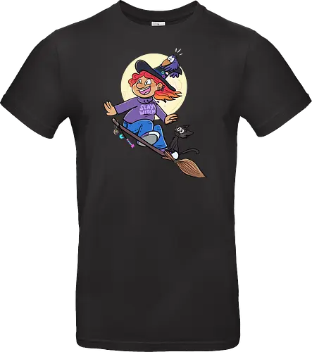 Hexe auf Besen (ohne Background)