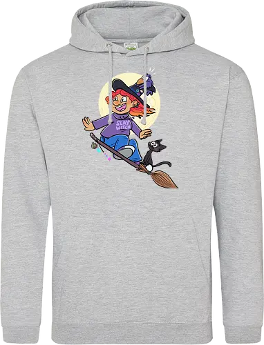 Hexe auf Besen (ohne Background)