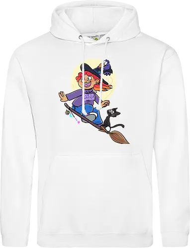 Hexe auf Besen (ohne Background)